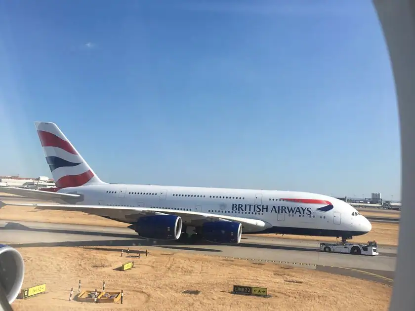 Airbus 380 von British Airways in London